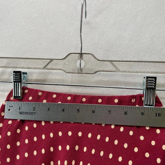 Uniqlo Skirt Girls 110 3-4Y Ines De La Fressange Polka Dot A-Line Twill Burgundy - Picture 11 of 12